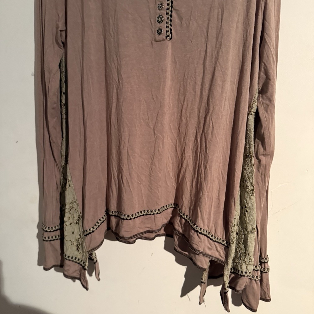Pol Medium Tunic Boho Romantic Goblincore Asymmetrical Lace Festival - Picture 3 of 6